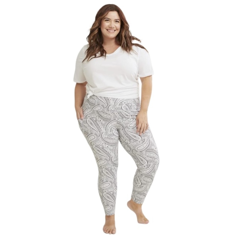 Vera Bradley Citrus Paisley Gray Leggings - Picture 1 of 9